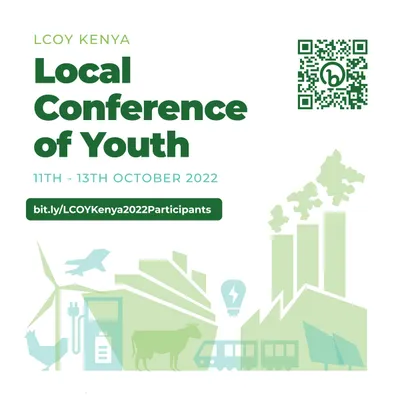 LCOY Kenya 2022 participant call poster in green on white