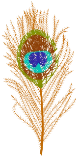 Mandala detail: a small peacock feather
