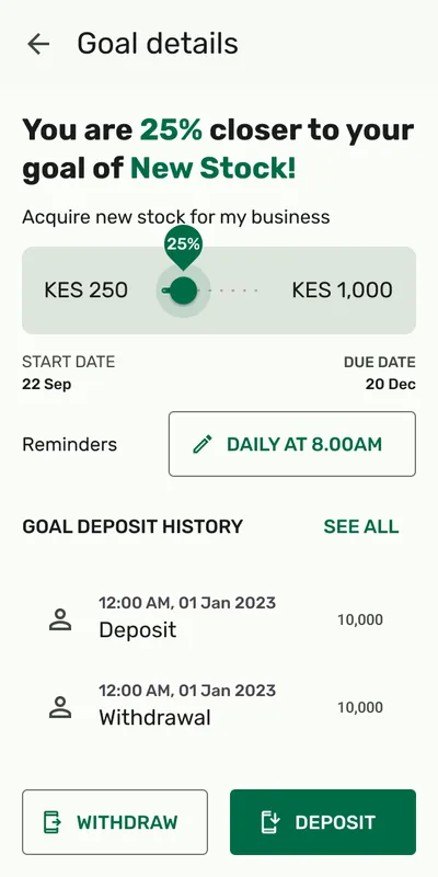 Leja savings goal: 25% closer to a goal of new stock