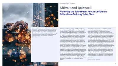 Priority case study 3: Afrivolt and Balancell, pioneering downstream African lithium-ion battery manufacturing
