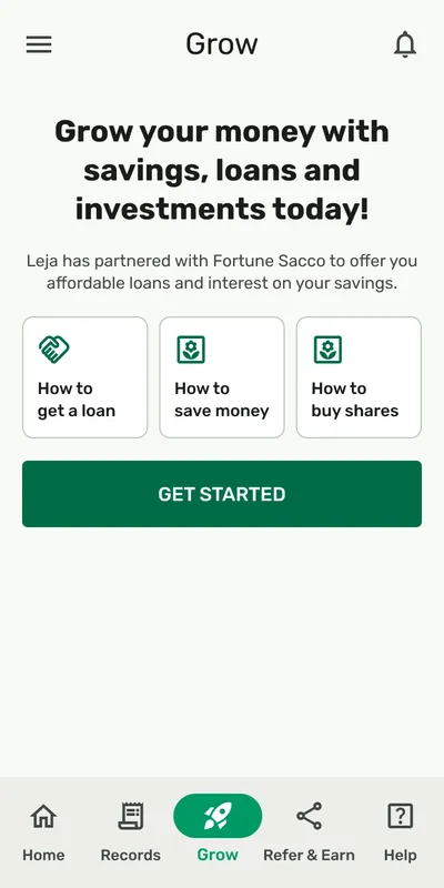Leja Grow: grow your money with savings, loans and investments
