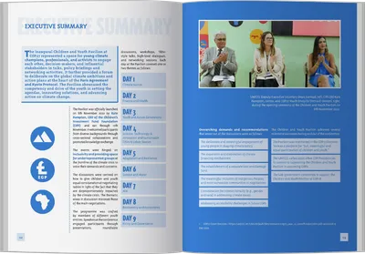 The report open on the executive summary