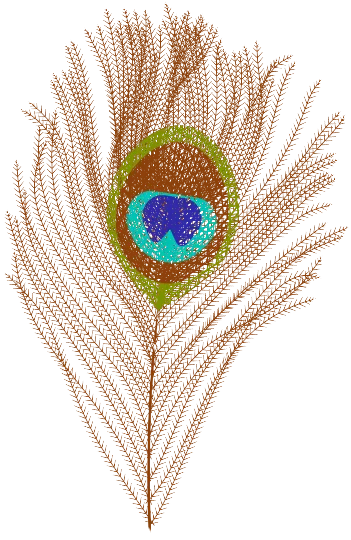 Mandala detail: a larger peacock feather