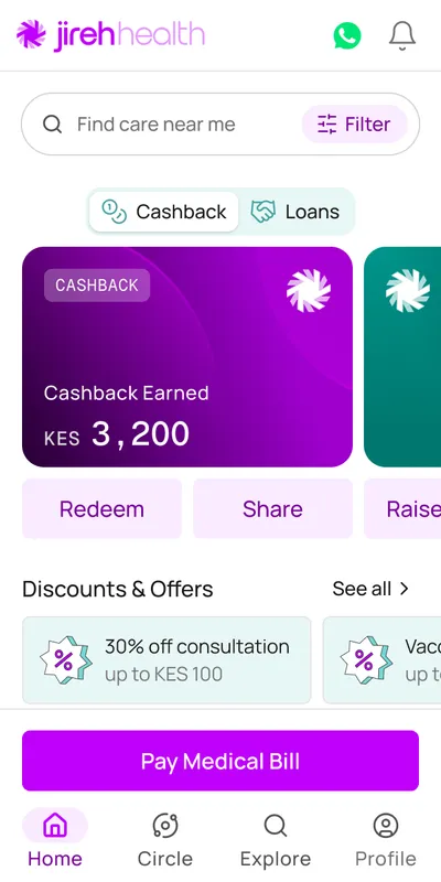 Accessible healthcare financing app screen