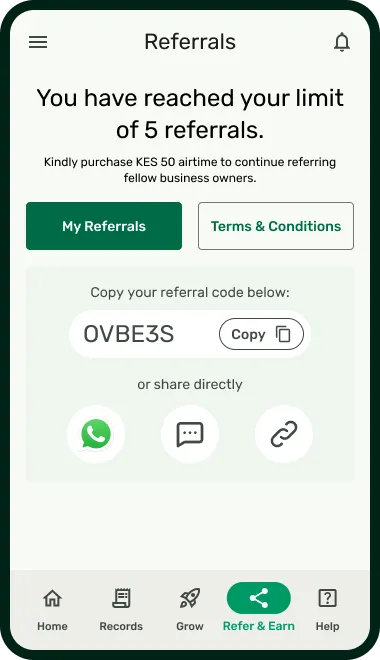 Leja referral screen 1