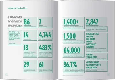 The report open on the impact of the pavilion, in large statistics